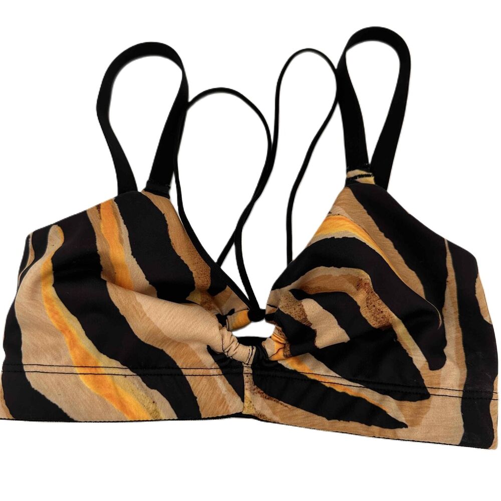 Savage X Fenty Tiger Multi-Strap Printed Swimsuit Bikini Top Size US 0-2
